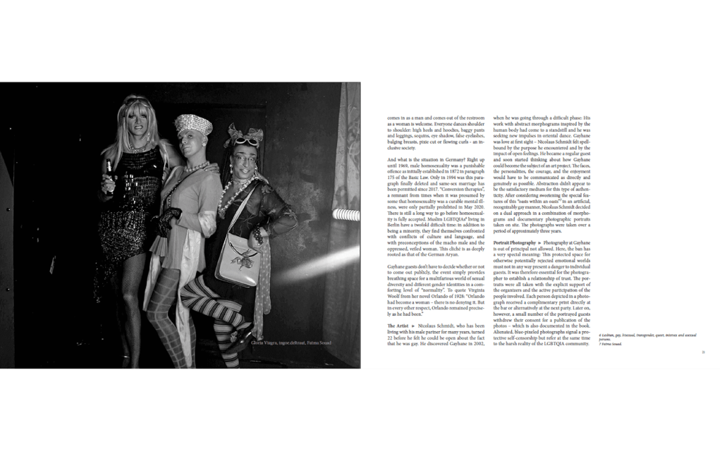 page view: b/w magazine with photos and text